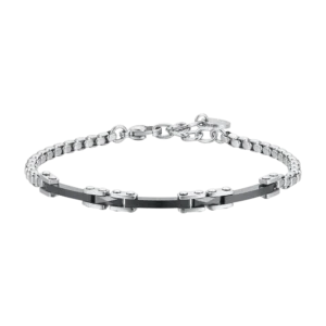 Luca Barra bracciale catena con ceramica nera