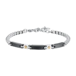 Luca Barra bracciale catena con ceramica nera