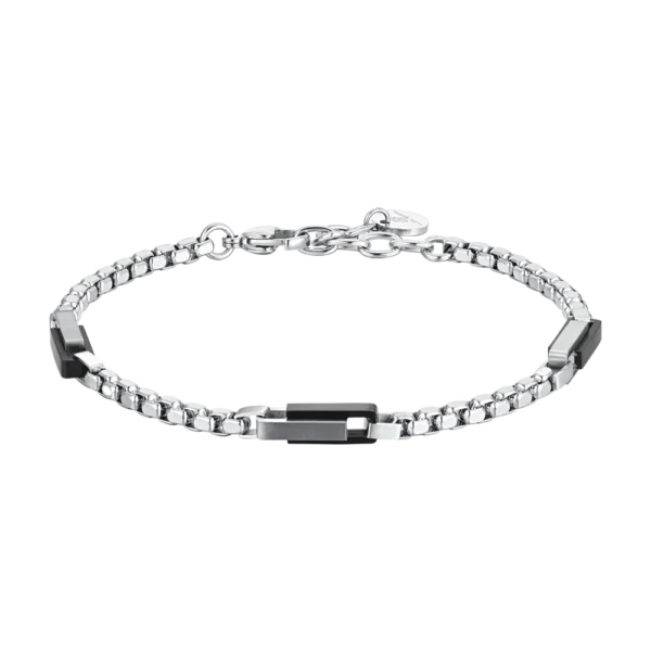 Luca Barra bracciale catena con elementi ip black neri