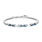 Luca Barra bracciale catena con elementi ip blu