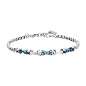 Luca Barra bracciale catena con elementi ip blu
