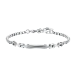 Luca Barra bracciale catena con piastra ed elementi