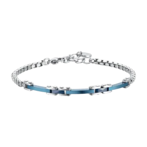 Luca Barra bracciali catena con ceramica blu