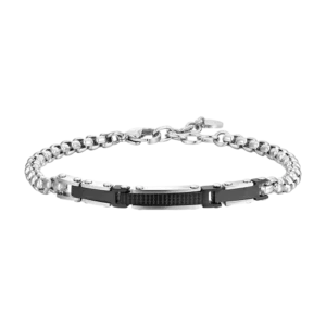 Luca Barra bracciale catena con elementi ip black