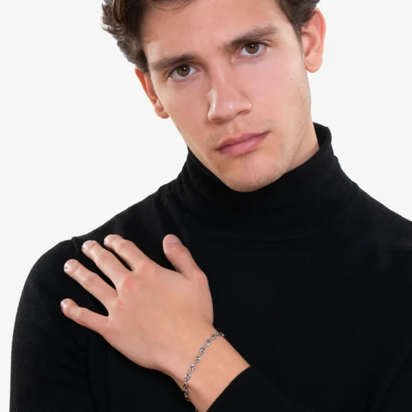 Luca Barra bracciale a catena semplice in acciaio