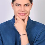 Luca Barra bracciale catena con ceramica nera