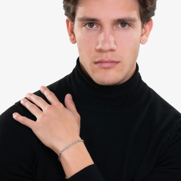 Luca Barra bracciale torcion in acciaio