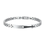 Luca Barra bracciale catena con elemento ip nero