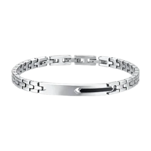 Luca Barra bracciale catena con elemento ip nero