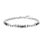 Luca Barra bracciale catena con elementi in ceramica nera