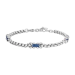 Luca Barra bracciale catena con elementi a ceramica blu