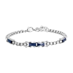 Luca Barra bracciale catena con ceramica blu