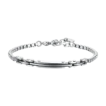 Luca Barra bracciale catena con piastra ed elementi ip nero