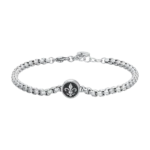 Luca Barra bracciale catena con giglio e smalto nero