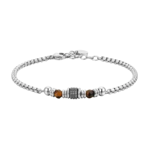 Luca Barra bracciali catena con pietre occhioditigre