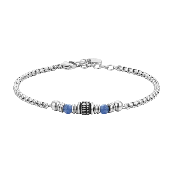Luca Barra bracciale catena con sodalite blu