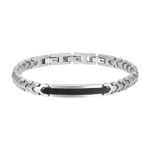 Luca Barra bracciale catena piastra con elemento ip nero