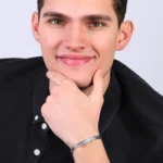 Luca Barra bracciale catena con piastra in acciaio