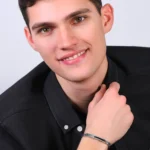 Luca Barra bracciale catena con elemento ip nero