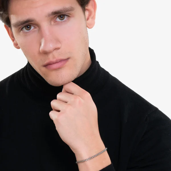 Luca Barra bracciale a catena semplice in acciaio