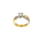 ANELLO DUE ORI SOLITARIO CON DIAMANTE KT 0.18 GVS1