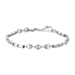 Luca Barra bracciale catena con ematite siver