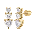 Luca Barra orecchino con cuore dorato con zirconi bianchi