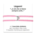 Luca Barra bracciale corda con cuore calamitato rosa