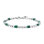 Luca Barra bracciale catena con pietre malachite verde