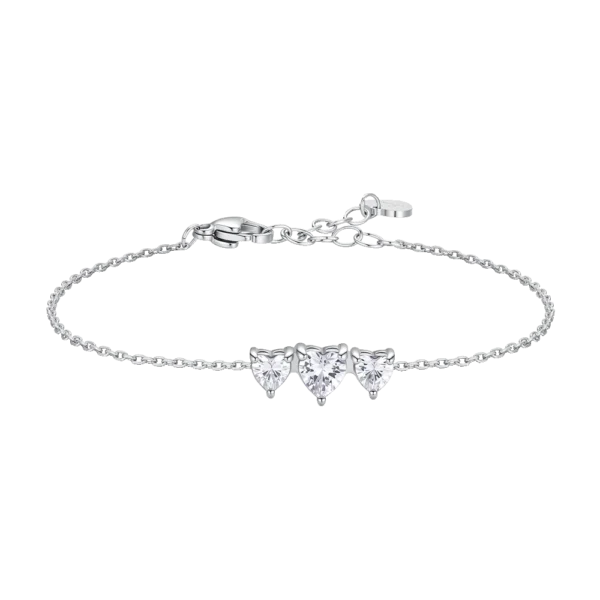 Luca Barra bracciale catena con cuore calamitato colore acciaio