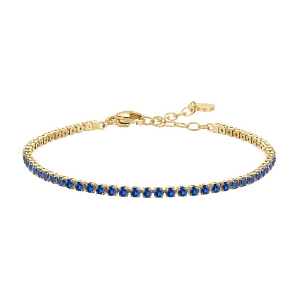 Luca Barra bracciale tennis donna con zirconi blu colore dorato
