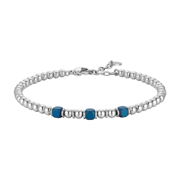 Luca Barra bracciale sfere con ematite blu