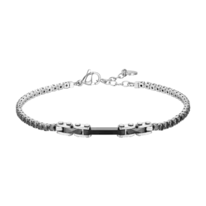 Luca Barra bracciale tennis con ceramica nera e zirconi neri