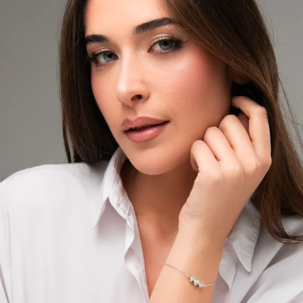 Luca Barra bracciale catena con cuore calamitato colore acciaio