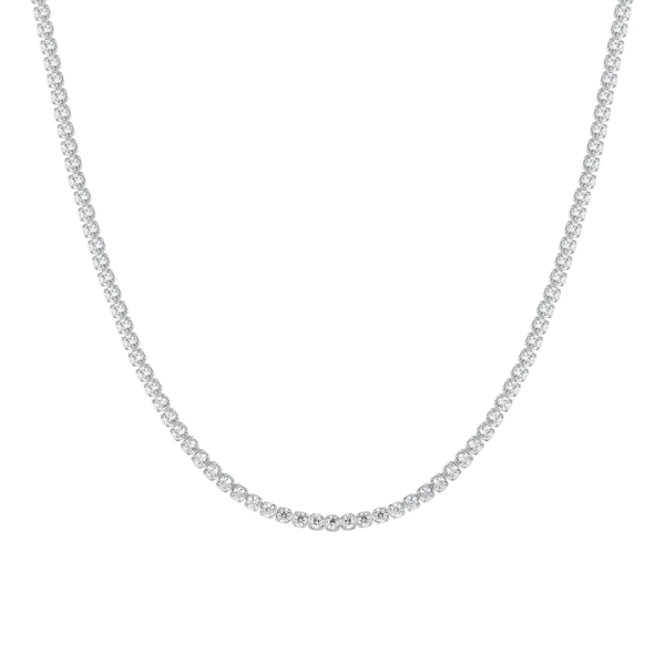 Luca Barra collana tennis con zirconi bianchi colore acciaio