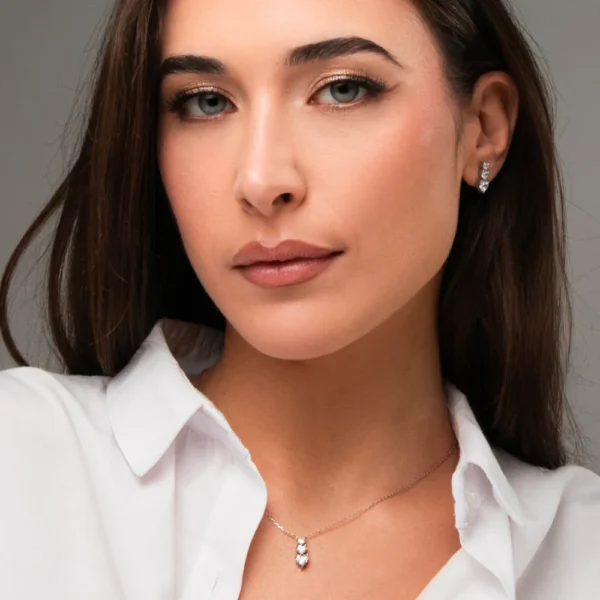 Luca Barra collana catena con cuore e zirconi bianchi