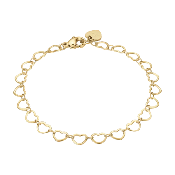 Luca Barra bracciale catena con cuori colore acciaio