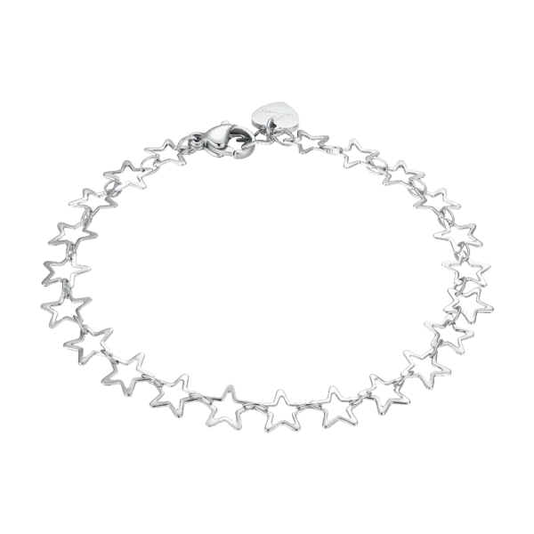 Luca Barra bracciale catena con stelle in acciaio