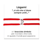 Luca Barra bracciale corda con cuore calamitato rosso