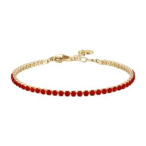 Luca Barra bracciale tennis dorato con zirconi rossi