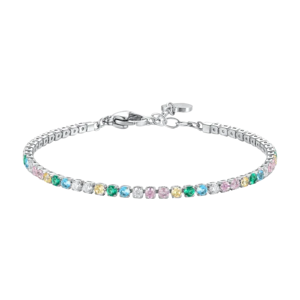 Luca Barra bracciale tennis con zirconi multicolor