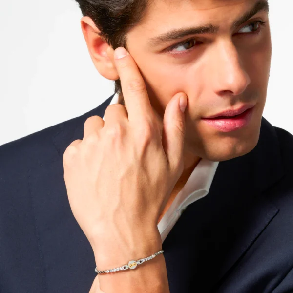 Luca Barra bracciale tennis con zirconi bianchi e infinito ip rose