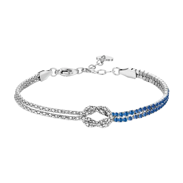 Luca Barra bracciale nodo con zirconi blu