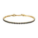 Luca Barra bracciale tennis con cristalli neri ip gold