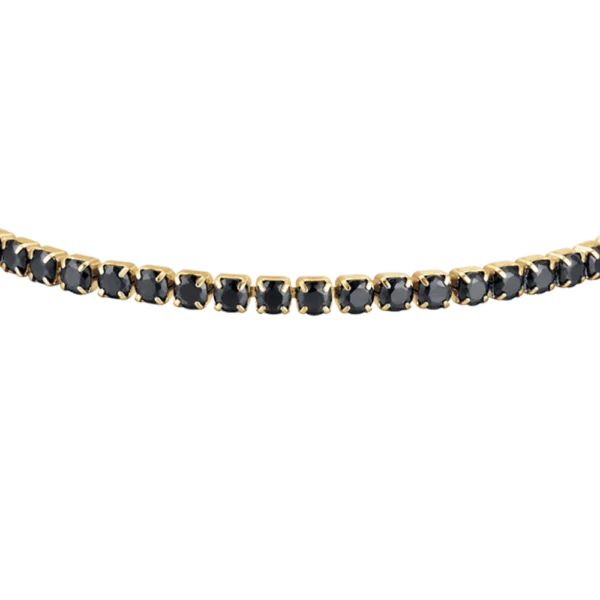 Luca Barra bracciale tennis con cristalli neri ip gold