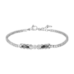 Luca Barra bracciale tennis con ceramica nera e zirconi bianchi