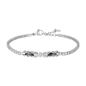 Luca Barra bracciale tennis con ceramica nera e zirconi bianchi