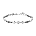 Luca Barra bracciale catena con ematite grigia