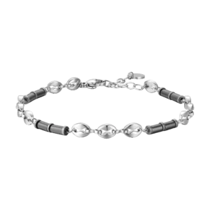 Luca Barra bracciale catena con ematite grigia