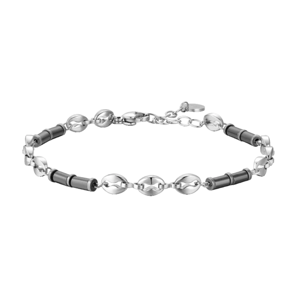 Luca Barra bracciale catena con ematite grigia